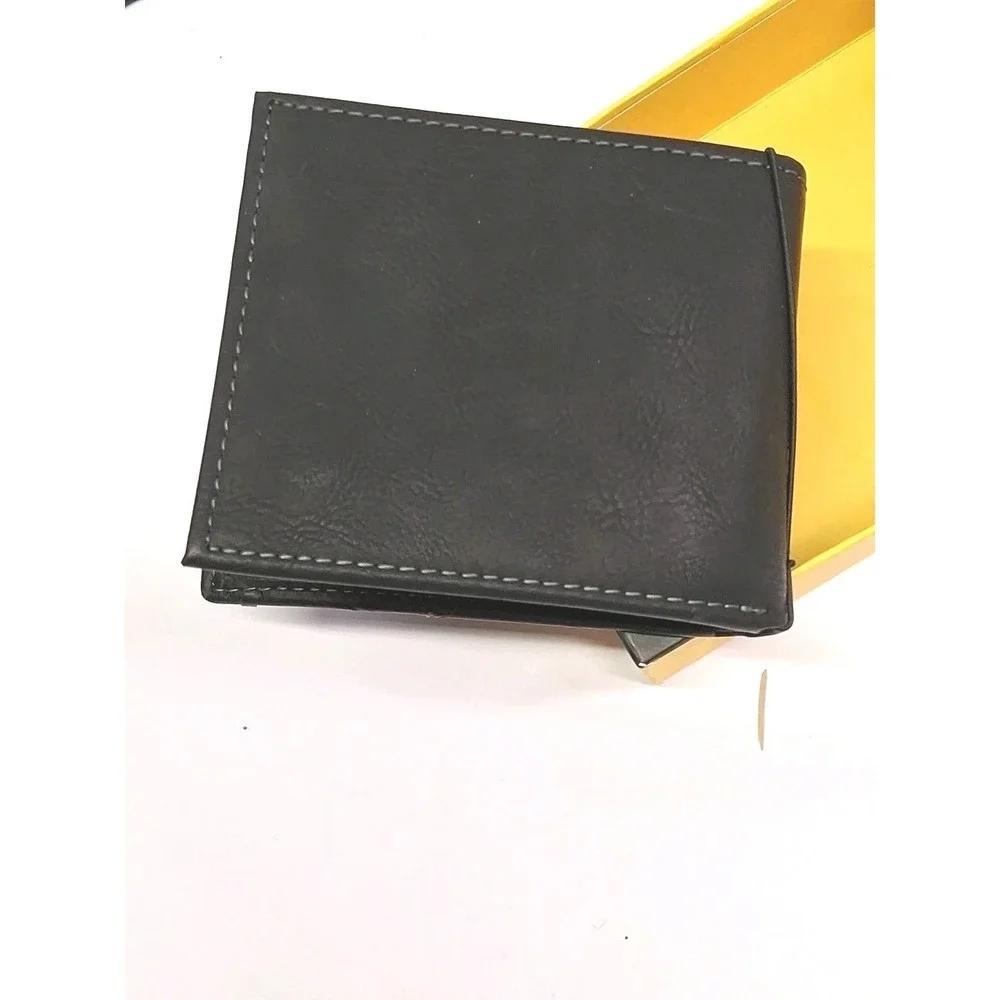 Dickies Black w/ Gray Stitching Bifold Men's Wallet NIB - Soft, Sleek Look